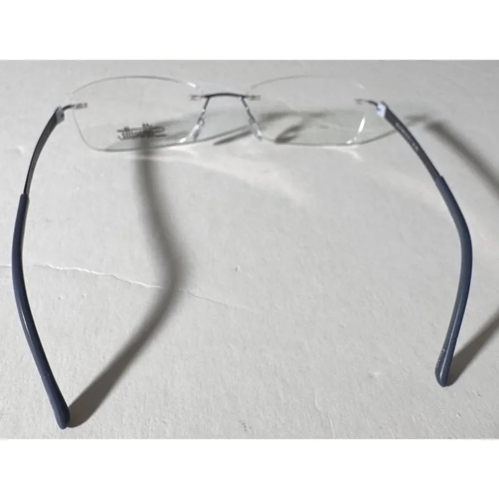 Silhouette Rimless Eyeglasses Frames Only Blue Arms 4496 40 52-17 130 5452 6059